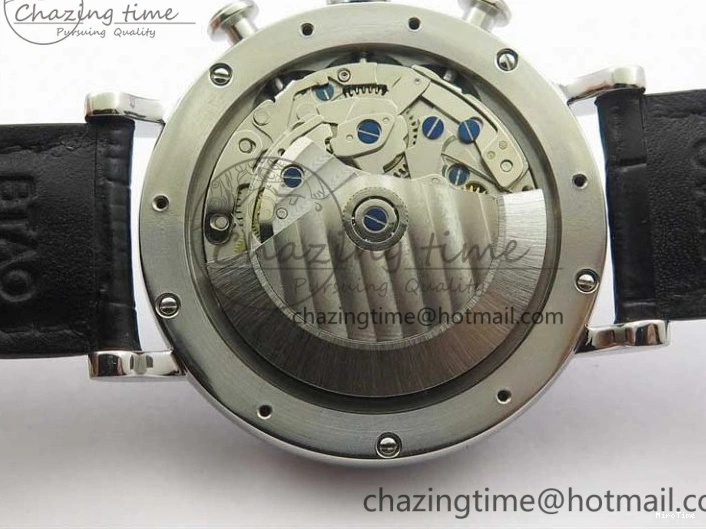 MIROTIME 0522 Portofino Chrono SS ZF 1:1 Best Edition Blue Dial Gold Markers on Black Leather Strap A OnTrend 7124